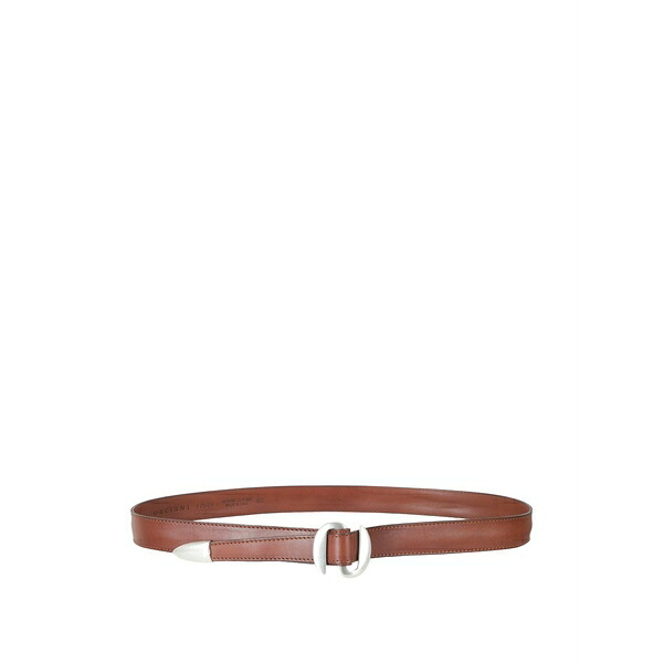 オルチアーニ レディース 三尺帯 付属物 Buckle-fastening leather belt Brown