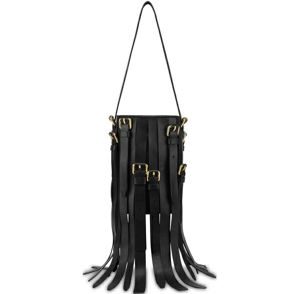 モスキーノ レディース ショルダーバッグ 御徒面子 Fringed shoulder bag Black