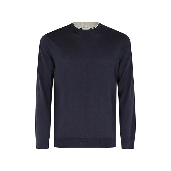 イレブンティ メンズ 編み物\u0026ティーシャツ アウター Crew-neck long-sleeve sweater Blue