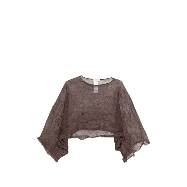 アントネリ レディース Tシャツ トップス Arnica crinkled crop top Brown|asty
