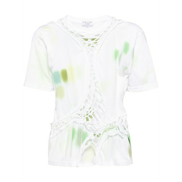コリーナ ストラーダ レディース プルオーバー トップス Lime starbust-print t-shirt White