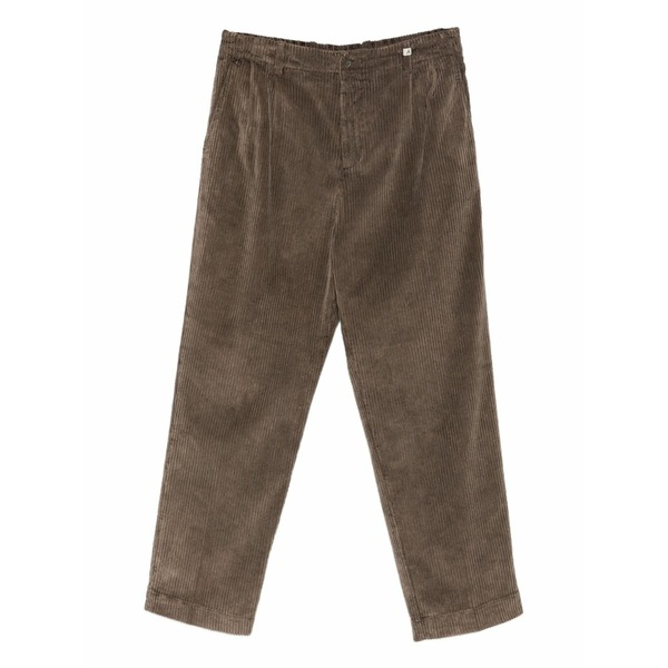 ミース メンズ 心地好いズボン下 ボトムス Poseidone pleated corduroy trousers Brown