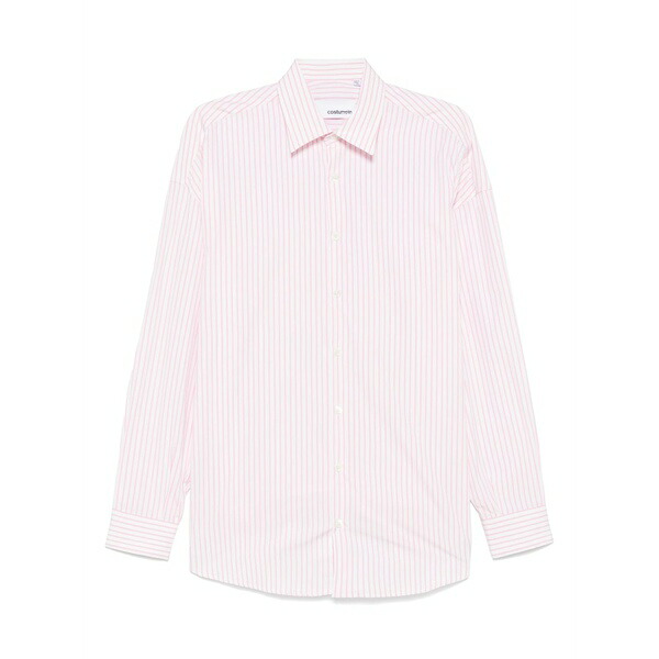 お召しものメイン メンズ プルオーバー トップス Vertical-stripe pattern shirt Pink