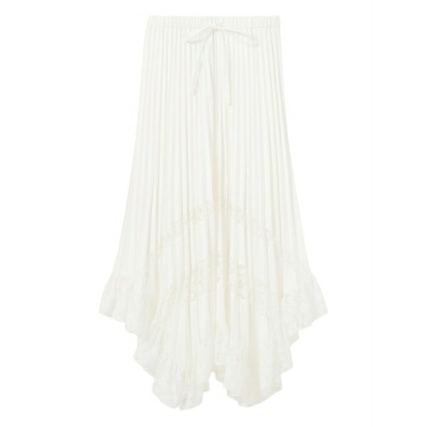 クローディピエルロ レディース スコート ボトムス Drawstring MIDI skirt White
