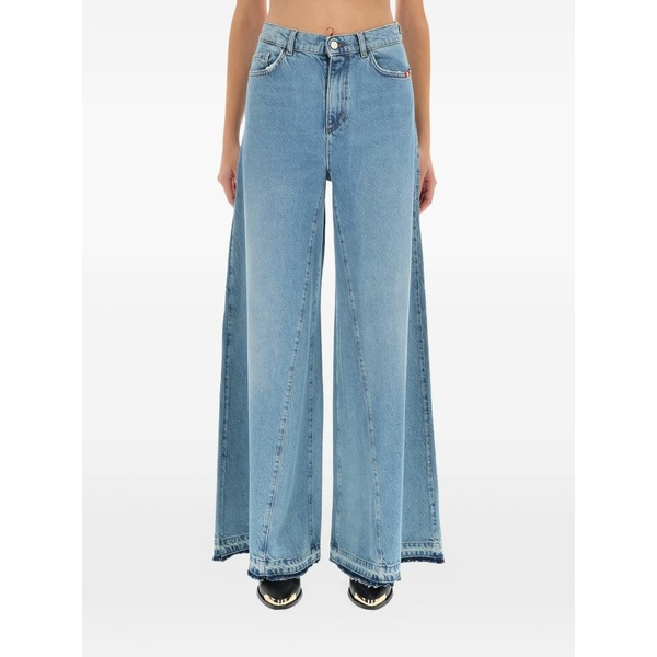 アミッシュ レディース デニムパンツ ボトムス Frayed jeans Blue|asty