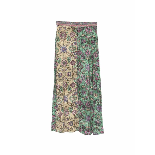 バッシュ レディース スコート ボトムス Geometric-print pleated MIDI skirt Neutrals