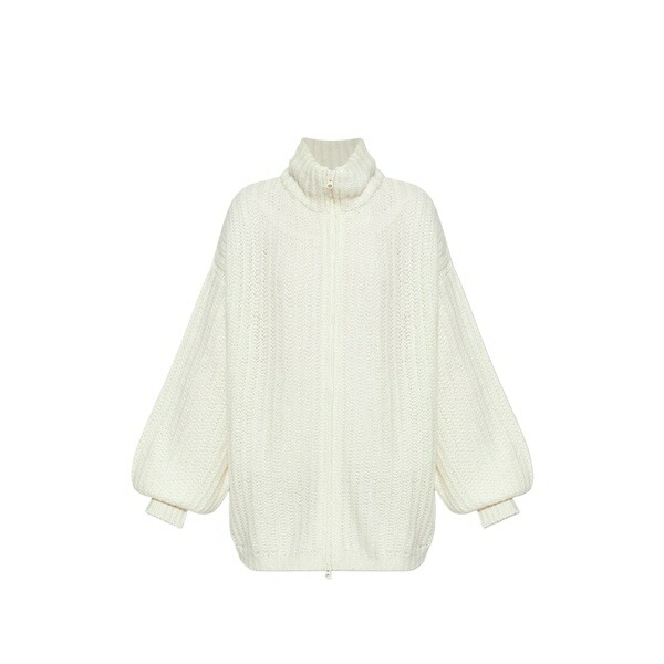 リサ・ヤン レディース ジレー アウター Moralie balloon-sleeve zip cardigan White