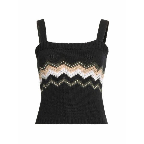 エリー 労り レディース カットソー トップス Stud-embellished knit top Black