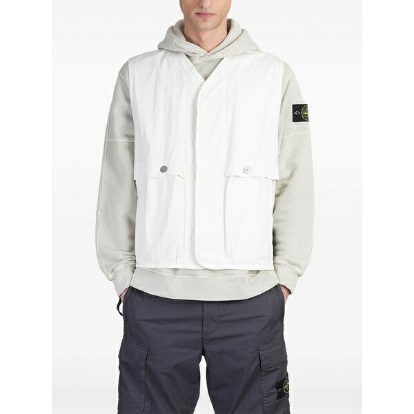 ストーンアイランド メンズ ジャケット&ブルゾン アウター Compass-badge vest White|asty