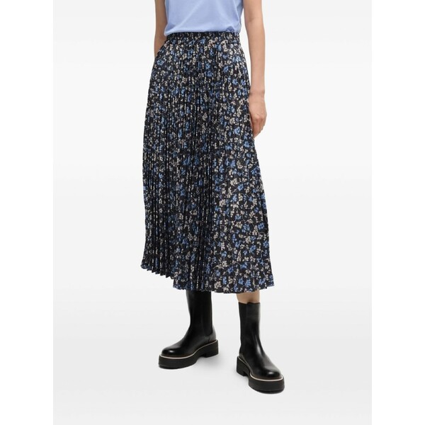 主任者 レディース スコート ボトムス Floral-print MIDI skirt Blue