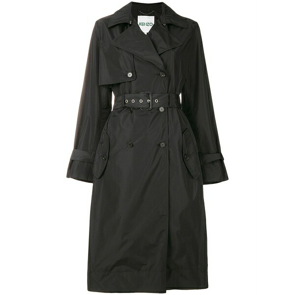 ケンゾー レディース 厚地の外套 アウター Oversized trench coat Black