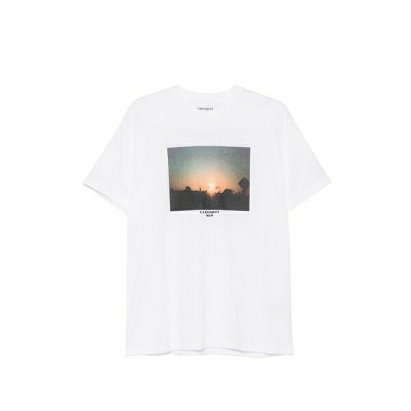 鉄道車両ハート型 メンズ プルオーバー トップス Graphic-print t-shirt White