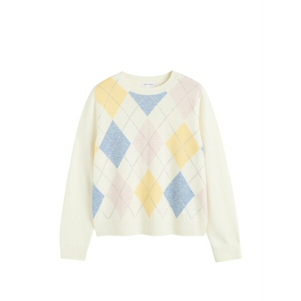 チンティアンドパーカー レディース 編み物\u0026プルオーバー アウター Argyle wool sweater Neutrals