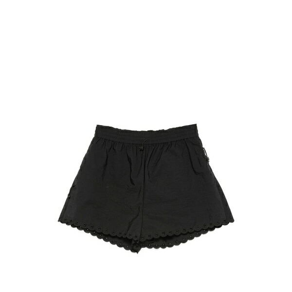 セシリー・バンセン レディース カジュアルパンツ ボトムス Scalloped-edge floral-embellished shorts Black|asty
