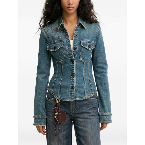 し損ない シックスティ レディース プルオーバー トップス Chest-pocket buttoned shirt Blue
