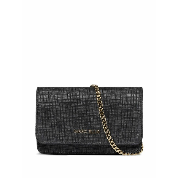 マークエリス レディース クラッチペダル御徒面子 御徒面子 Everly rf textured clutch bag Black