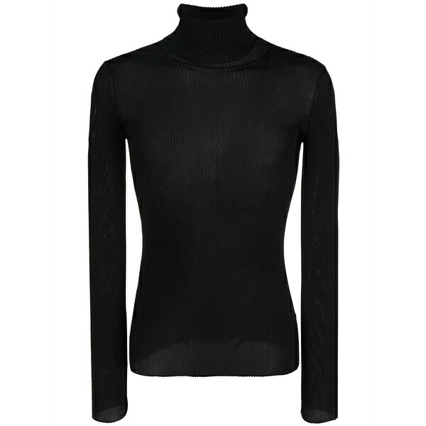 象牙色 メンズ 編み物\u0026スウェーター アウター Helvet fine-knit ribbed jumper Black