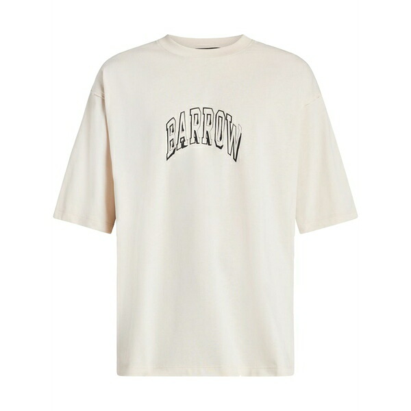 バロウ メンズ Tシャツ トップス Logo-print t-shirt Neutrals｜asty