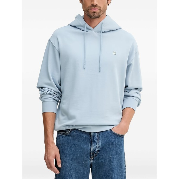ベネトン  メンズ パーカー・スウェットシャツ アウター Drawstring logo hoodie Blue