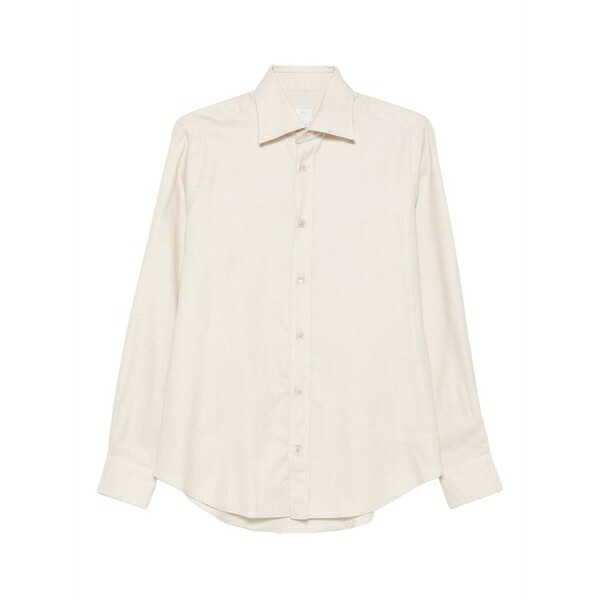 イレブンティ メンズ ティーシャツ トップス Long-sleeve button-up shirt Neutrals