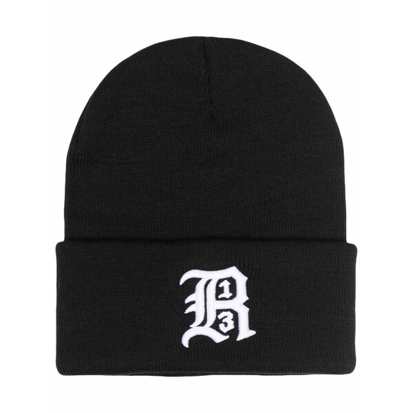 アールサーティーン メンズ 鳥打ち帽 付属物 Logo-embroidered hat Black