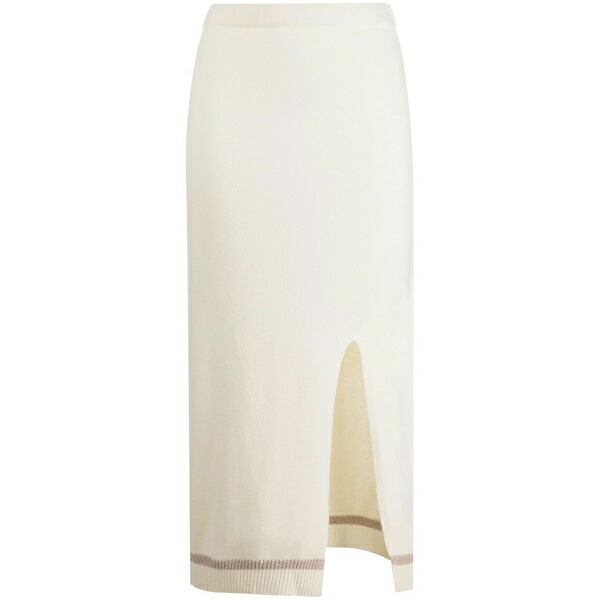 ロレーナアントニアッツィ レディース 編み物\u0026プルオーバー アウター Stripe-trimmed knitted skirt Neutrals
