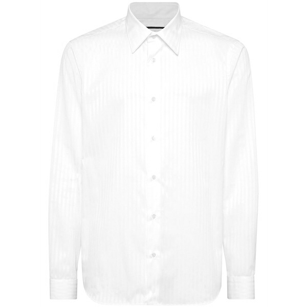 フィリップ飾り気のない メンズ プルオーバー トップス Cotton shirt  White