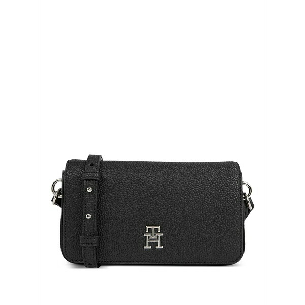 トミー ヒルフィガー レディース ショルダーバッグ バッグ Logo-plaque crossbody bag Black|asty