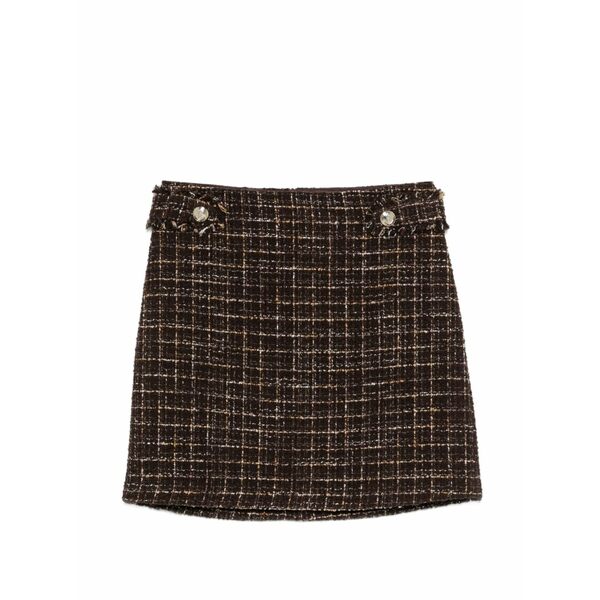 目玉 ブルーズ レディース スコート ボトムス Button-detail checked mini skirt Brown