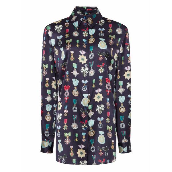 テンパリーロンドン レディース プルオーバー トップス Gloriette silk blouse Blue