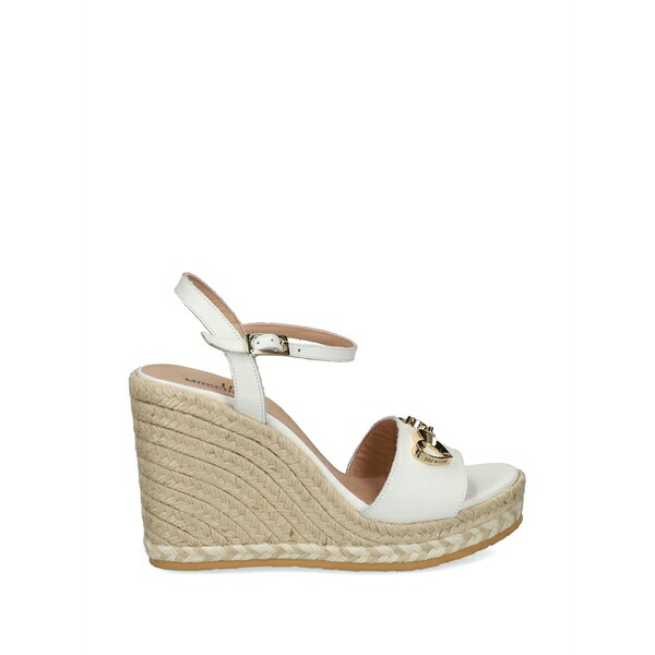 優しいこと モスキーノ レディース サンダル シューズ Heart-plaque wedge sandals White