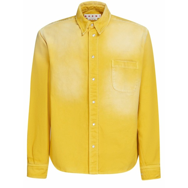マルニ メンズ プルオーバー トップス Overdyed denim shirt Yellow