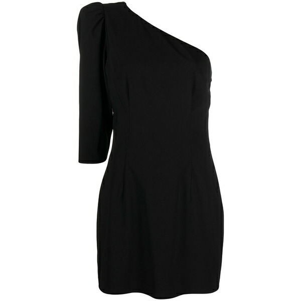 ディースクエアード レディース 衣裳 トップス Logo-plaque one-shoulder dress Black