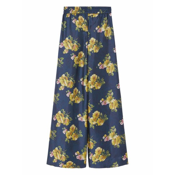 ラ・ダブル・ジェイ レディース 心地好いズボン下 ボトムス Floral-print palazzo pants Blue