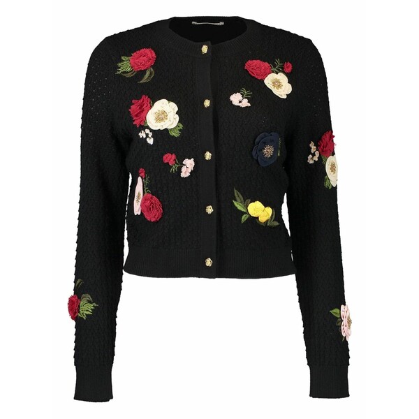 アリス アンド オリビア レディース ジレー アウター Dollie floral-appliqu￡ cardigan Black