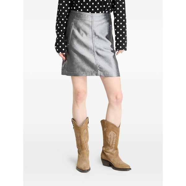 カルバンクライン レディース スコート ボトムス A-line denim mini skirt Grey
