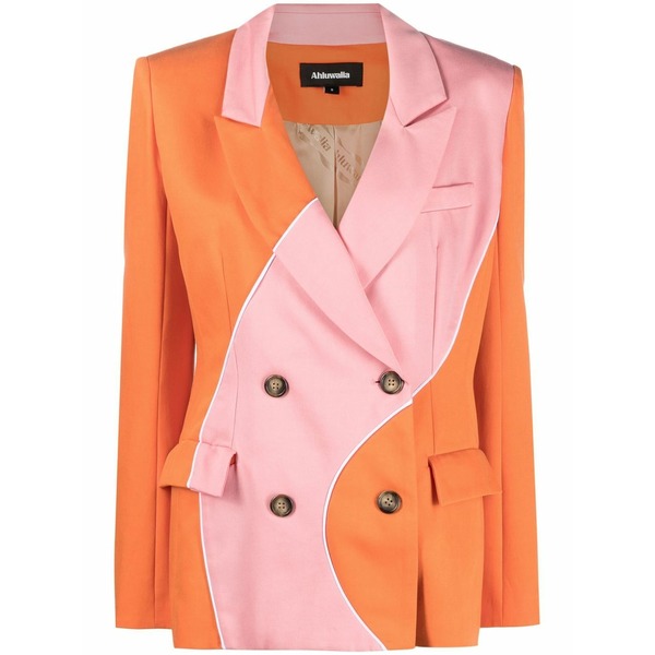 アルワリア レディース 上衣＆上衣 アウター Madhu two-tone blazer Orange