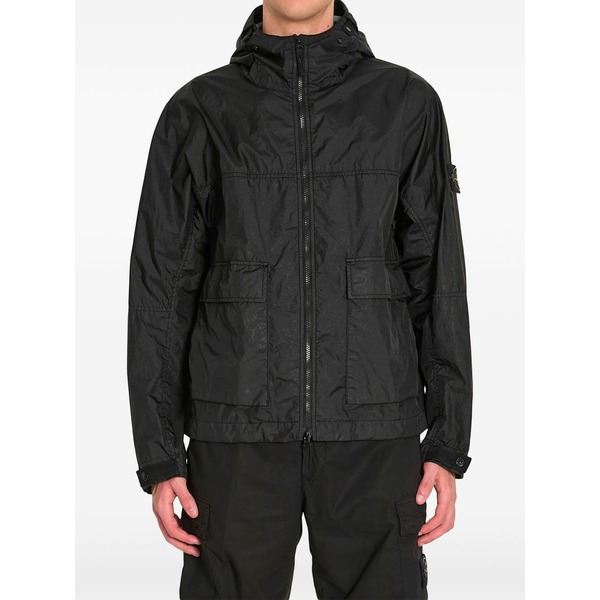 ストーンアイランド メンズ 上衣＆上衣 アウター Logo-patch bomber jacket Black