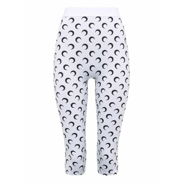 マリーン セル レディース カジュアルパンツ ボトムス Moon-printed capri jersey trousers White|asty