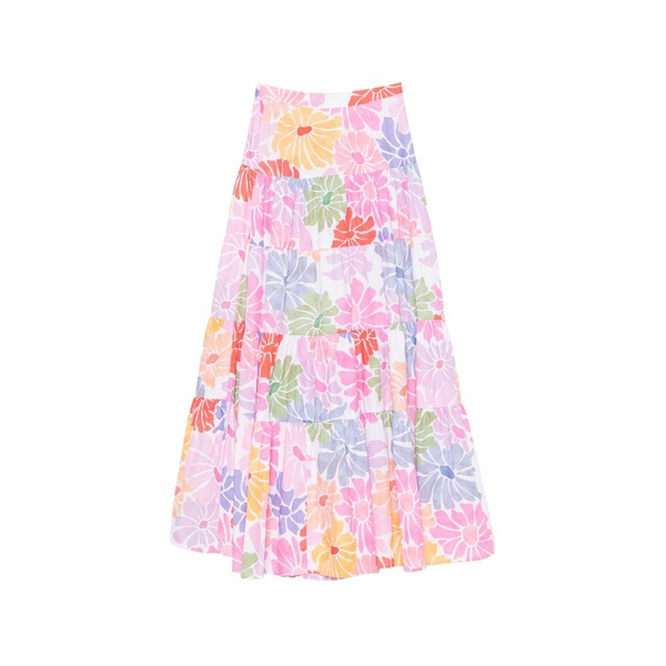 沙子受け答え レディース スコート ボトムス Odette floral-print tiered maxi skirts Pink
