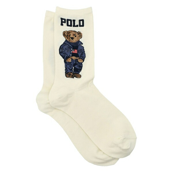 ラルフローレン レディース ソックス アンダー御召しもの Signature bear motif socks  Neutrals