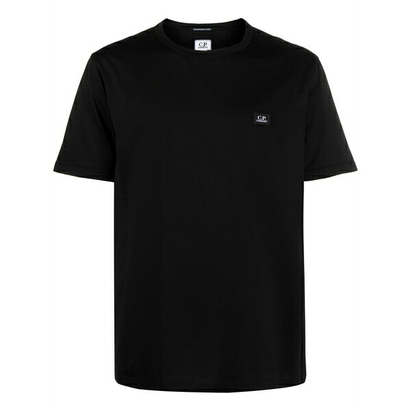 シーピーカンパニー メンズ プルオーバー トップス Logo-patch cotton t-shirt Black