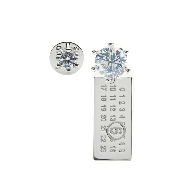 マルタンマルジェラ レディース ピアス&イヤリング アクセサリー Numeric-charm earrings Silver|asty