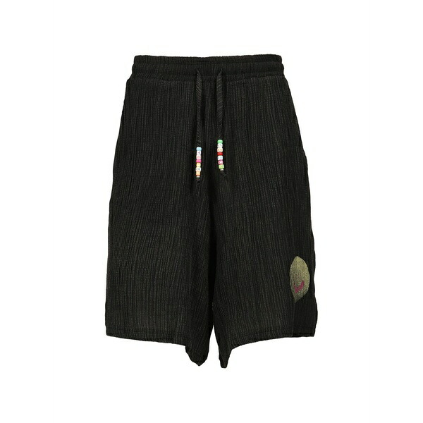 ミスビヘイブ メンズ 心地好いズボン下 ボトムス Smile crinkled-effect shorts Black