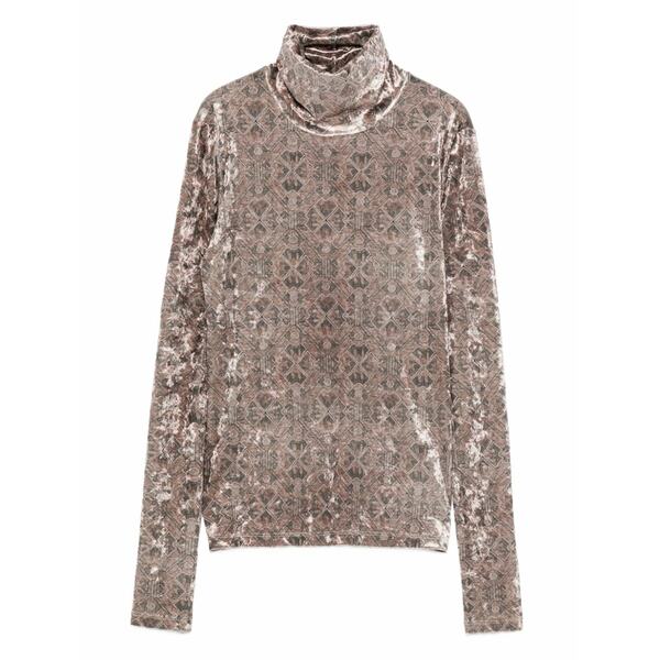ピエール＝ルイ・マシア レディース ティーシャツ トップス Geometric-pattern velvet top Neutrals