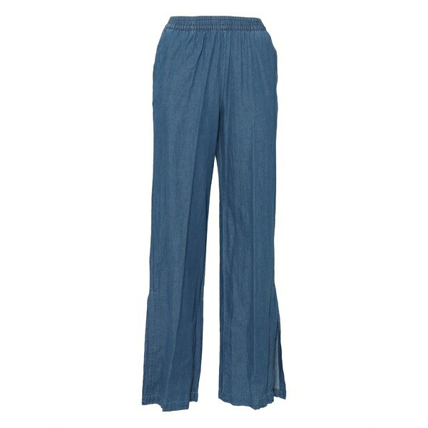 アスペジ レディース ジーンズズボン下 ボトムス Elastic-waist split-hem jeans Blue