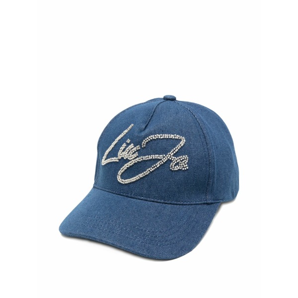 リュージョー レディース 鳥打ち帽 付属物 Bead-embellished logo baseball cap Blue