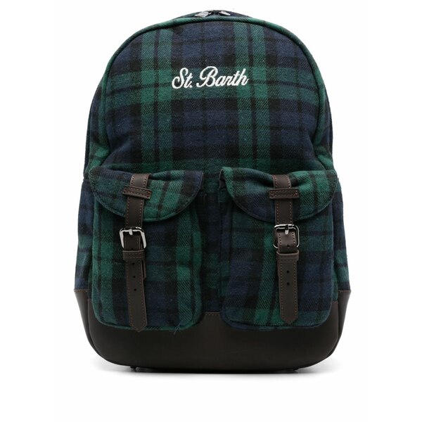 エムシーツーセイントバース メンズ うしろ側容器に並べる・背嚢 御徒面子 Tartan-print backpack  Green