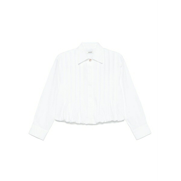 沙子ロ レディース プルオーバー トップス Long-sleeve cotton shirt White