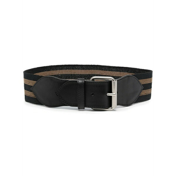 フィロソフィーデロレンゾセラフィーニ レディース ベルト アクセサリー Striped buckled belt Black|asty